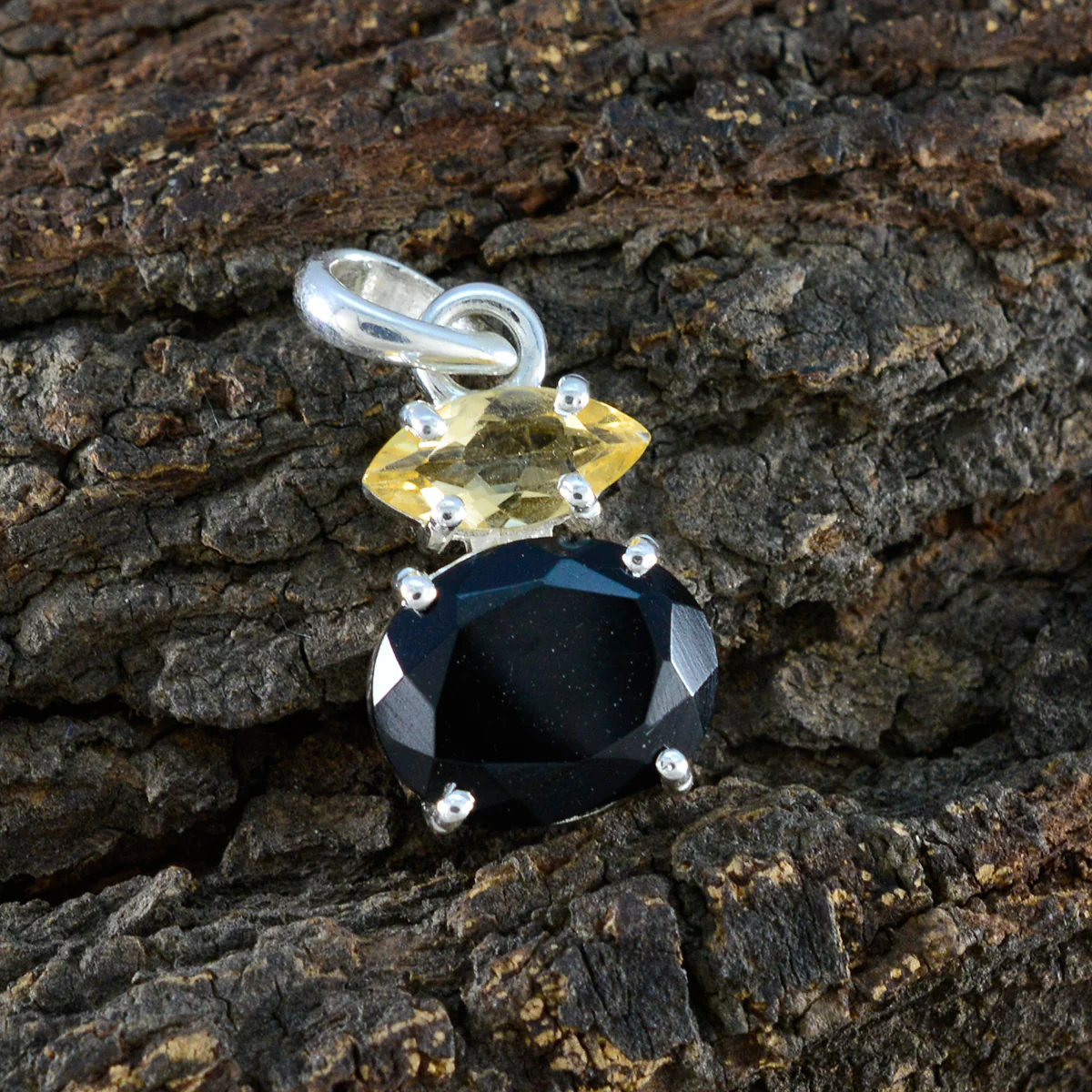 Multi Stone Delicate Russian Sterling Silver Toi et Moi Zoey Engagement multicolor Pendant Jewellery - Image 3