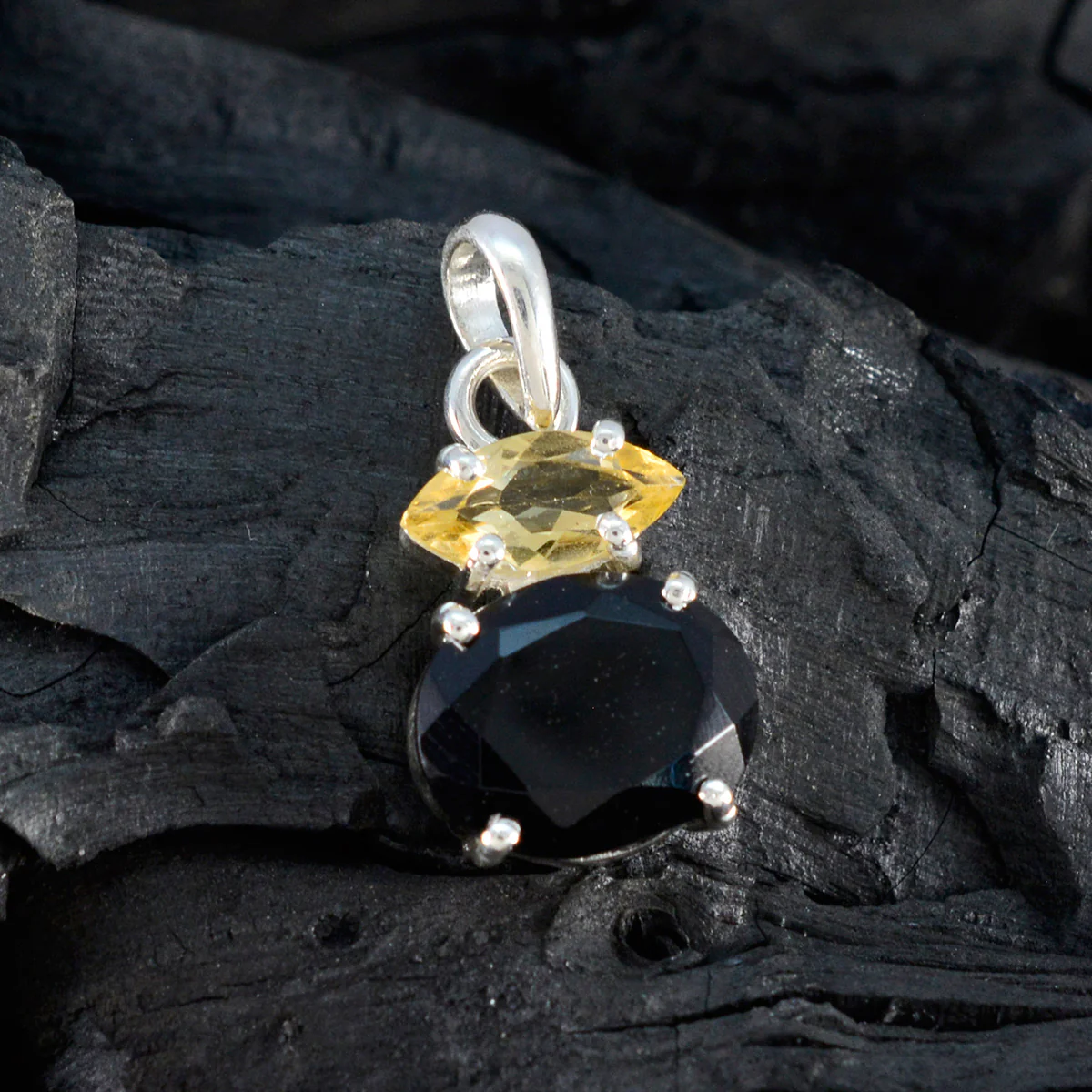 Multi Stone Delicate Russian Sterling Silver Toi et Moi Zoey Engagement multicolor Pendant Jewellery - Image 4