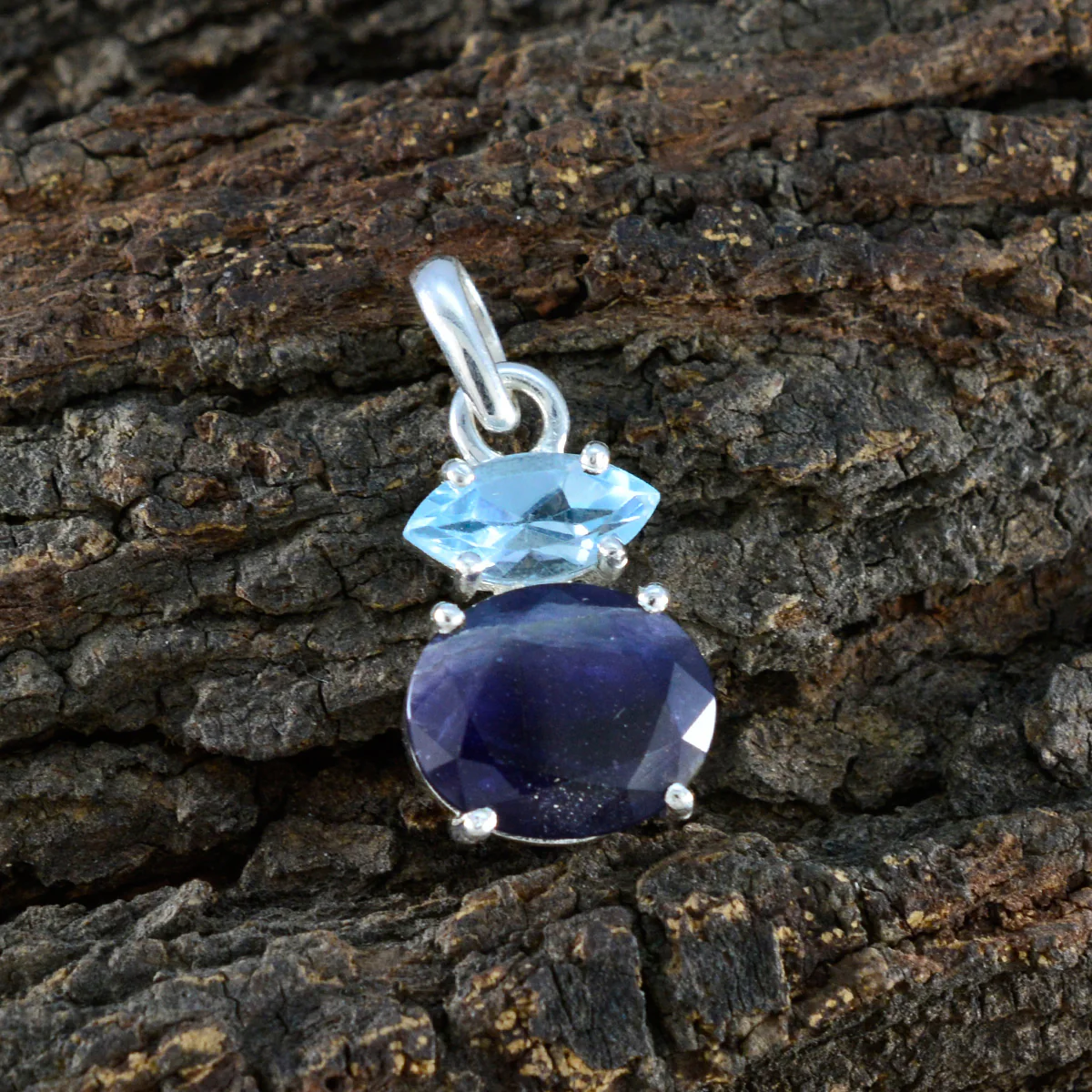 Multi Stone Delicate Turkish Sterling Silver Toi et Moi Zoey Contemporary multicolor Pendant Jewellery - Image 3