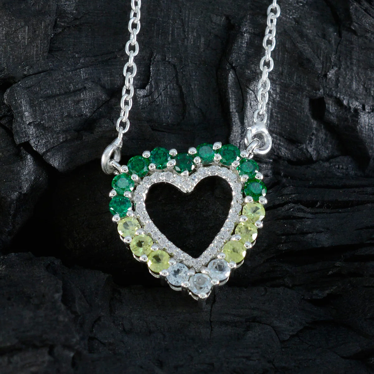 Multi Stone Featherlight Australian Sterling Silver multiple Zoe Bubble multicolor Pendant Jewellery - Image 3