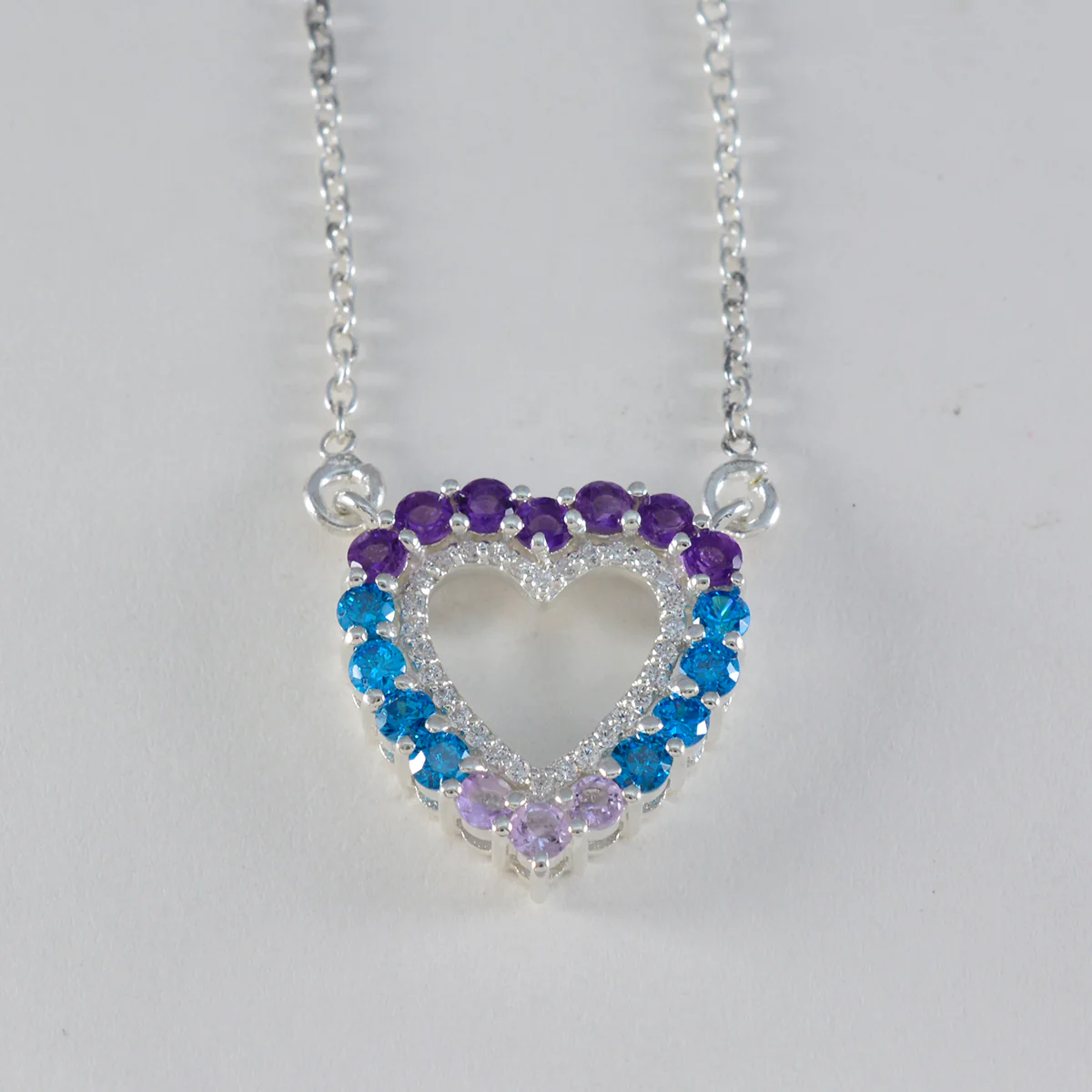 Multi Stone Featherlight Middle Eastern Silver multiple Yasmine Cocktail multicolor Pendant Jewelry - Image 3