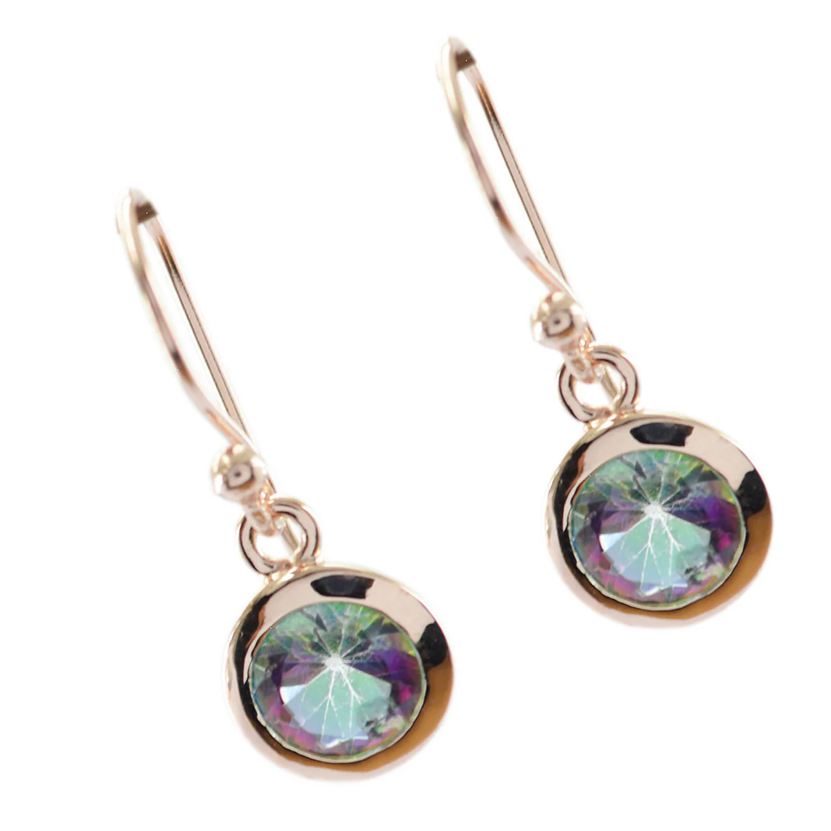 Mystic Quartz American Nora Solitaire Dangle multicolor 92.5 Silver Earring - Image 3