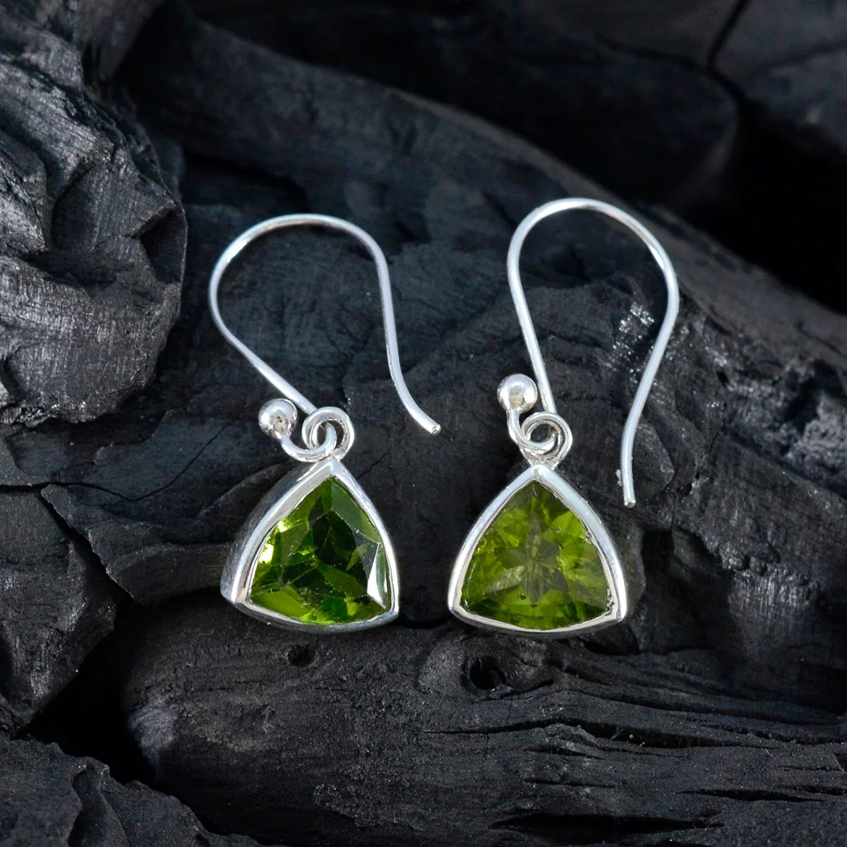 Peridot American Aiko multiple Dangle Green Silver Earring - Image 3