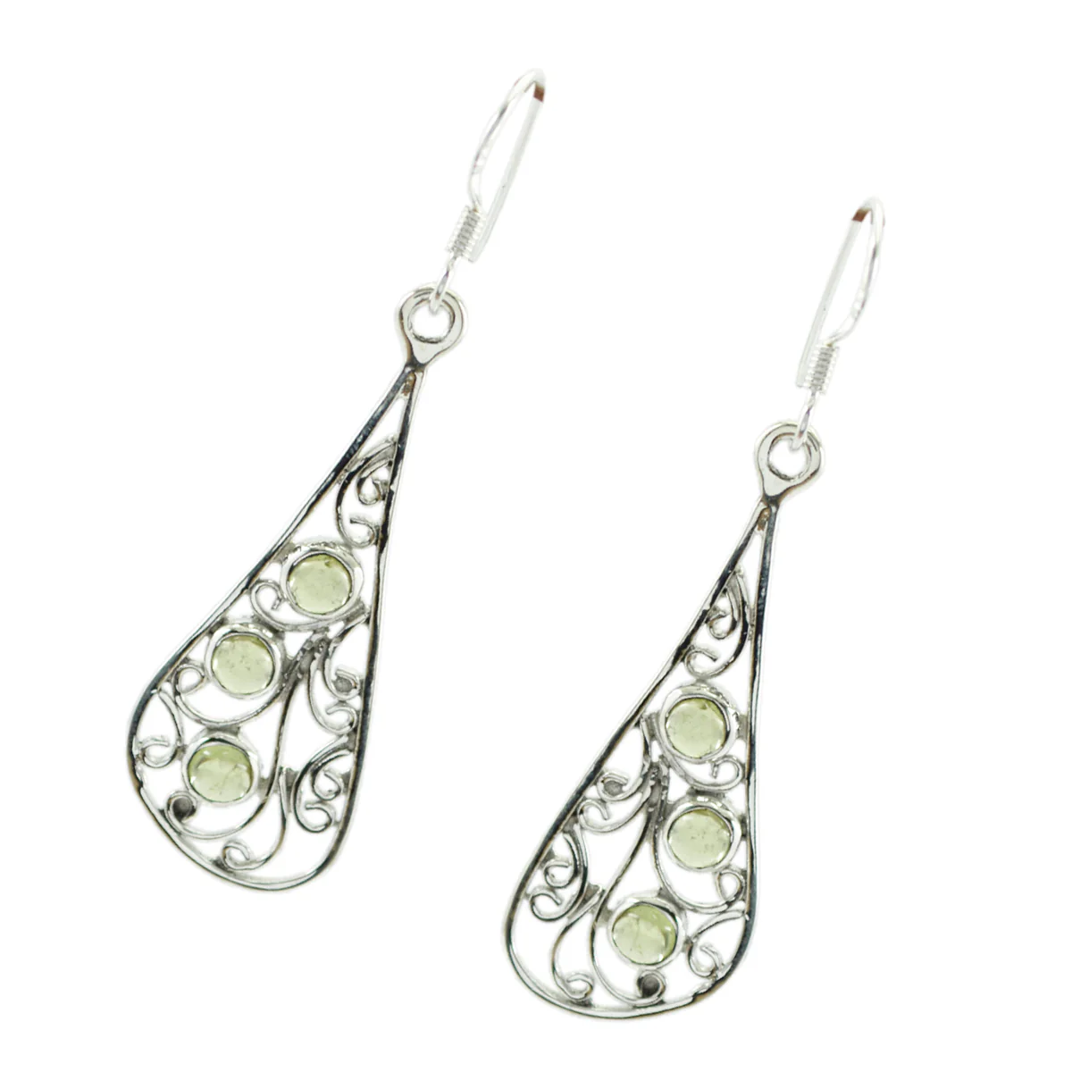 Prehnite Mexican Sara multiple Dangle Green Sterling Silver Earring - Image 3