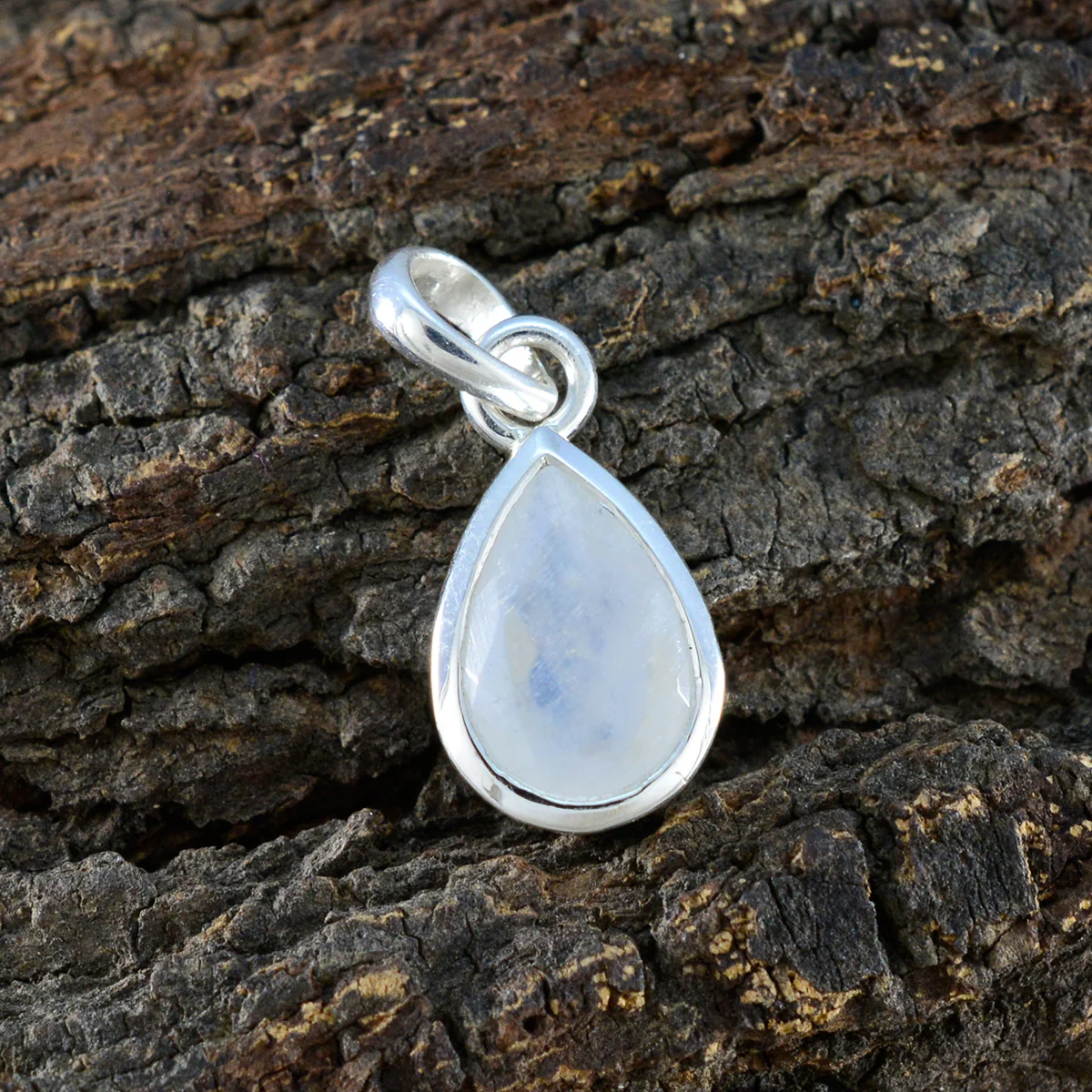 Rainbow Moonstone Elegant Korean 925 Silver Solitaire Xiu Abstract White Pendant Jewelry - Image 3