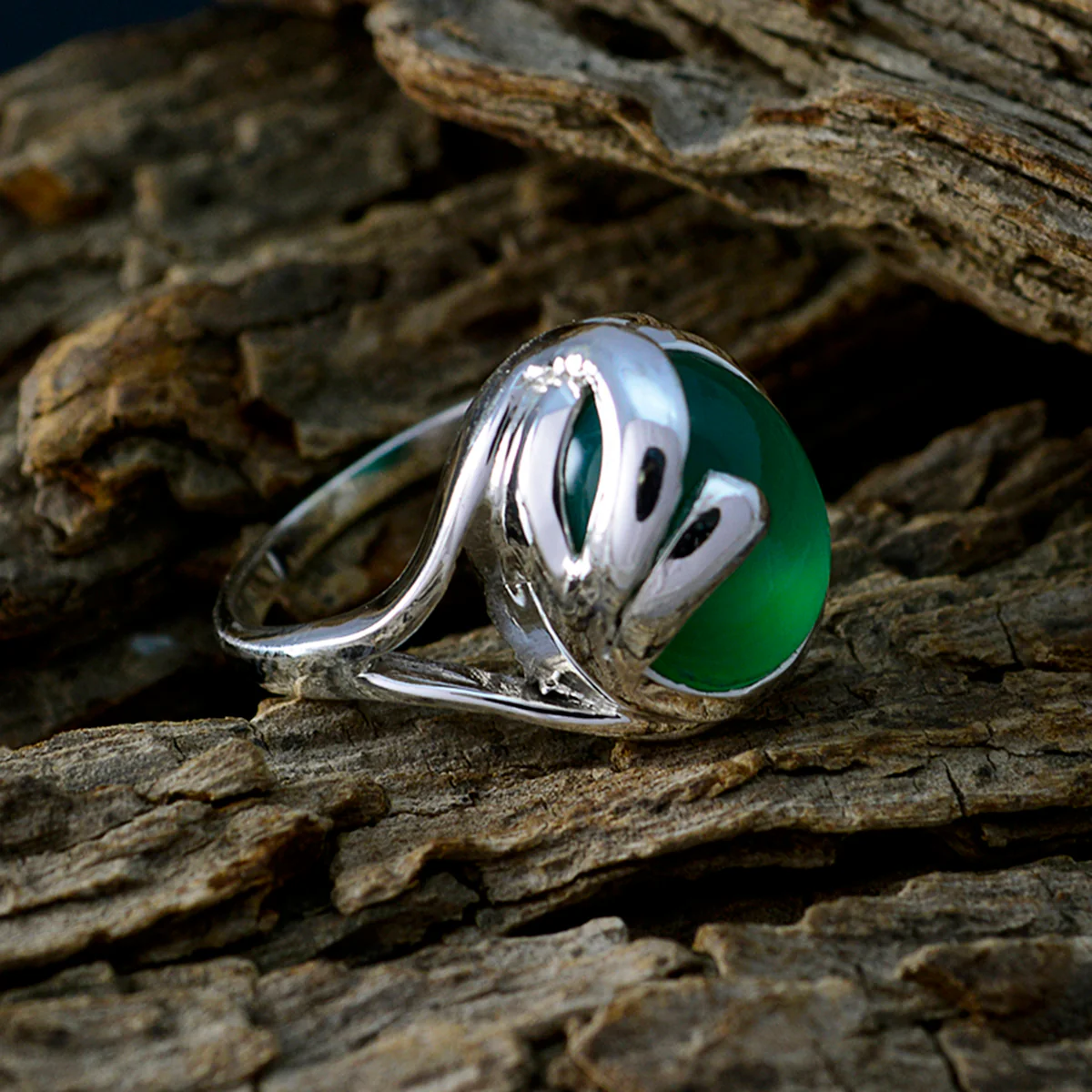 Rainbow Moonstone Solitaire German 92.5 Silver White Gems Tiny Modern Ring Jewelry - Image 4