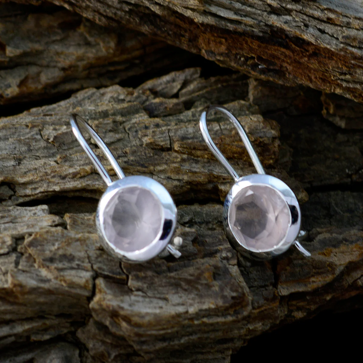 Rose Quartz Australian Camilla Solitaire Dangle Pink 925 Sterling Silver Earring - Image 3