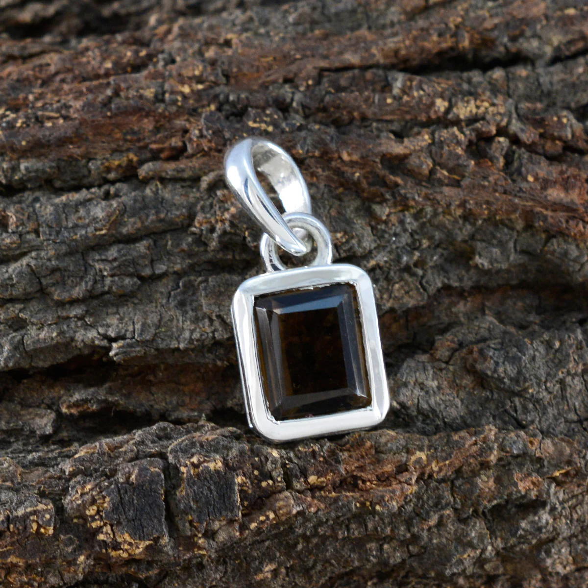 Smoky Quartz Whisper-thin German Sterling Silver Solitaire Aria Eternity Brown Pendant Jewellery - Image 3