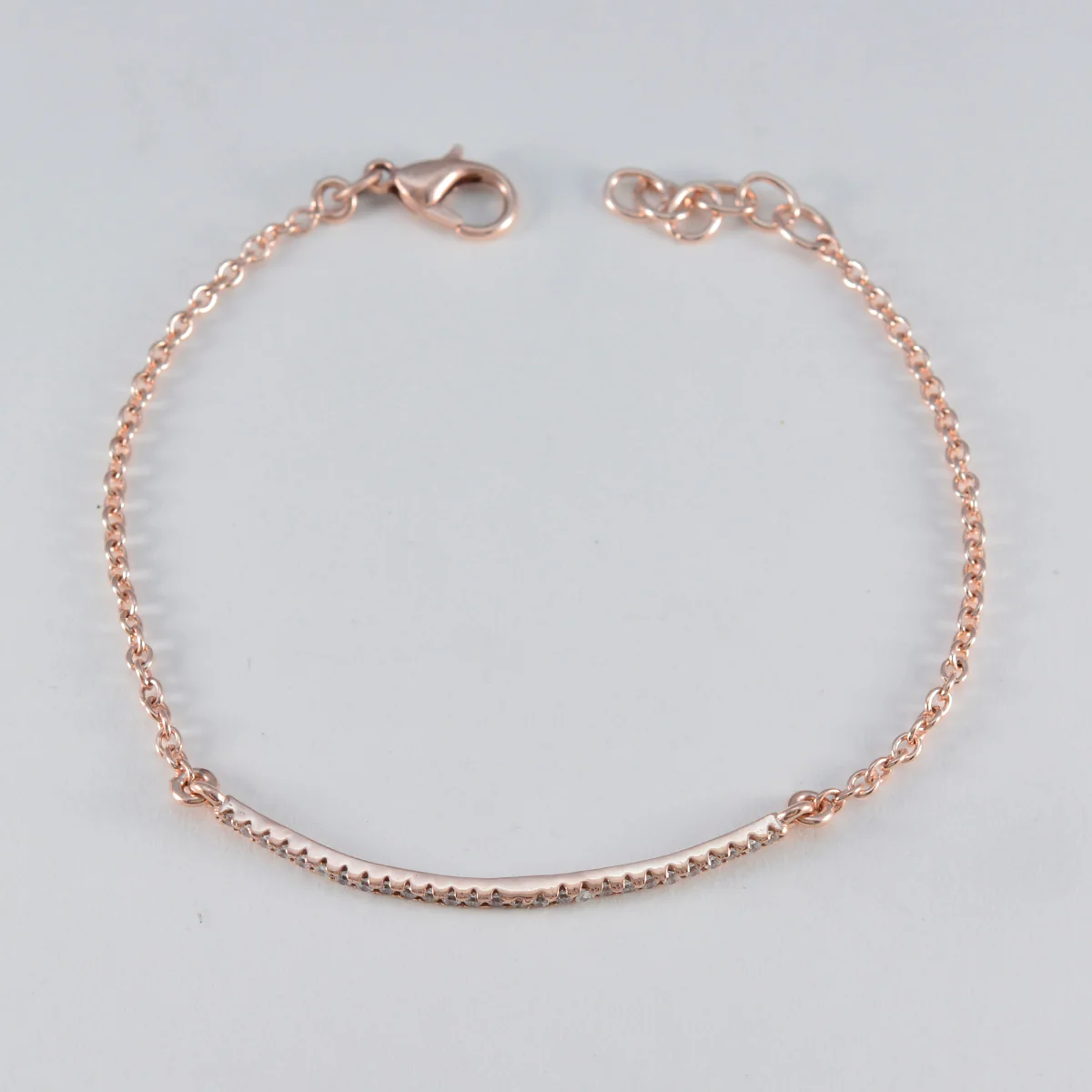 White CZ Back to School Whisper-thin White Silver Chain Bracelet - Image 3